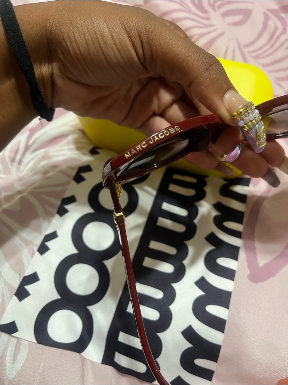 Marc Jacobs Burgundy Butterfly Sunglasses - Picture 3 of 5
